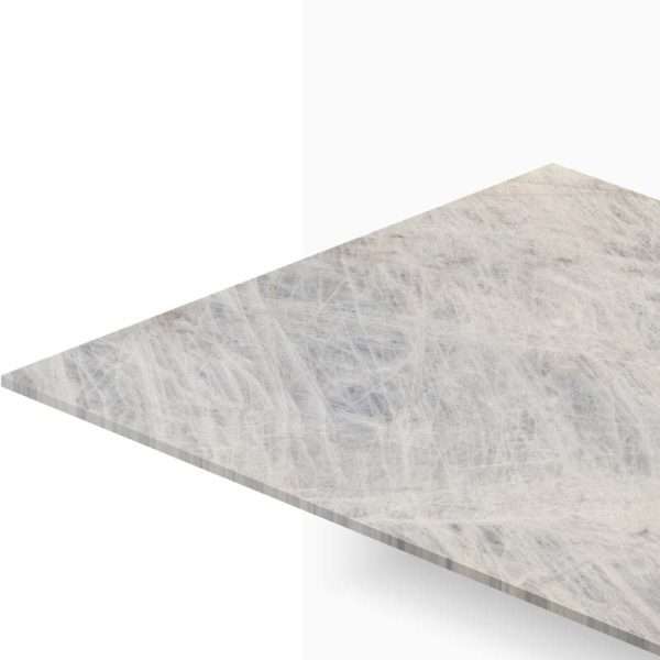 Triangular stone-looking panel with a scratched light-gray surface against a white background.